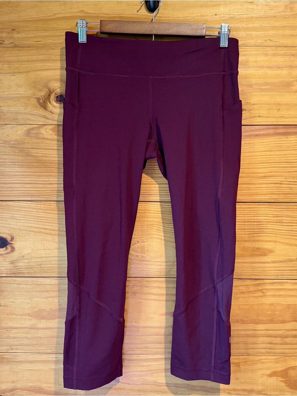 Lululemon Pace Rival Crop Leggings 22" Dark Adobe Purple Burgundy 8 W6AV0S